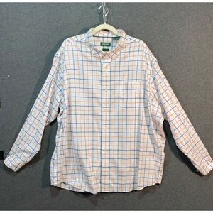 Orvis Mens XXL Classic Fit Tattersall Check Long Sleeve Button Down Shirt White